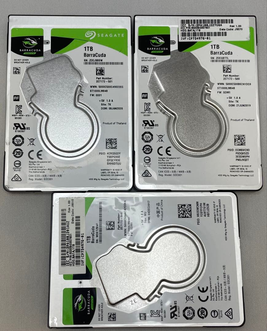 Seagate Barrac 1TB HDD ST1000LM048 3個セット