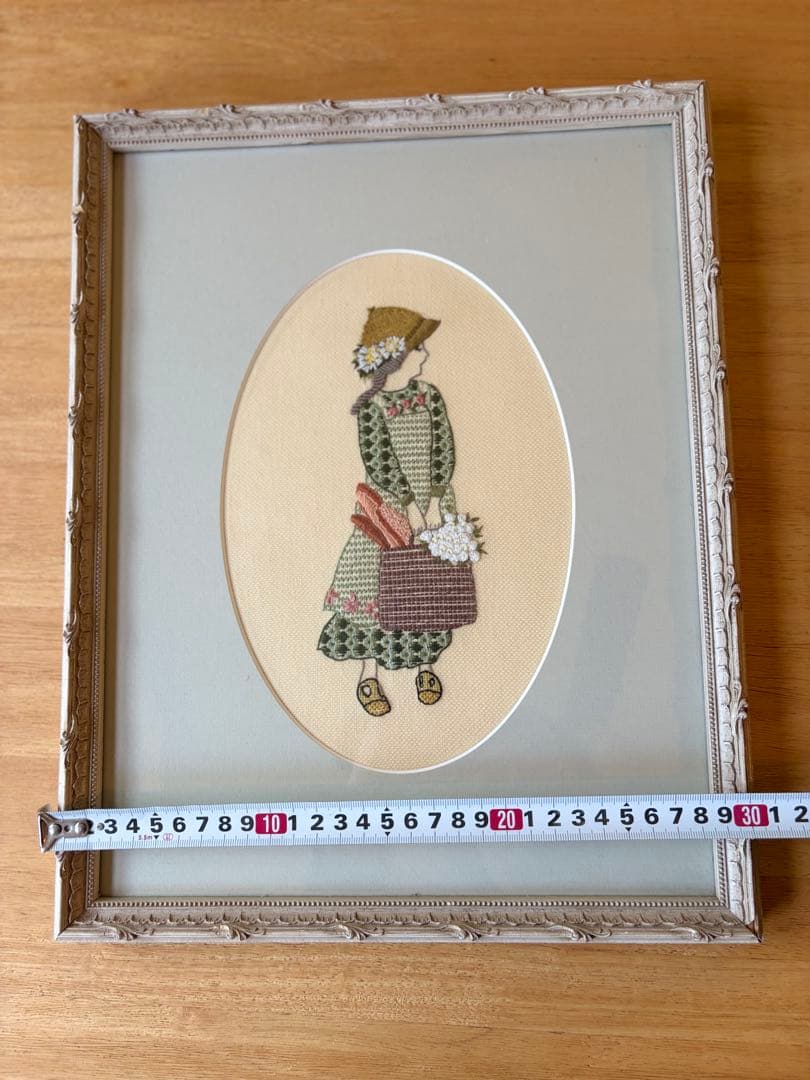 クチュール刺繍　ハンドエンブロイダリー フランス製　額縁入り　アンティーク