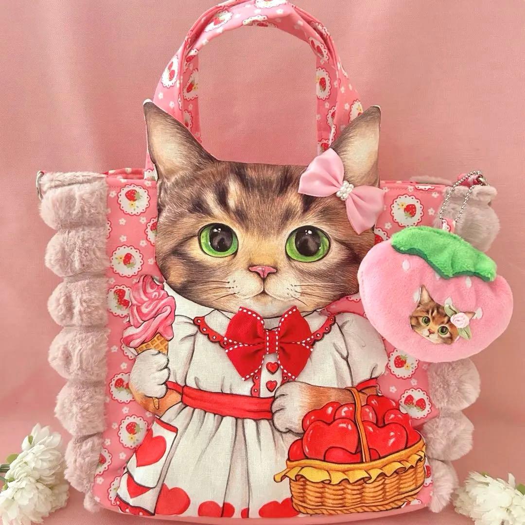 ゆ*ん様 苺リトルサンダーちゃん　コヤンイサムチョン　ポップコーンファー　トート