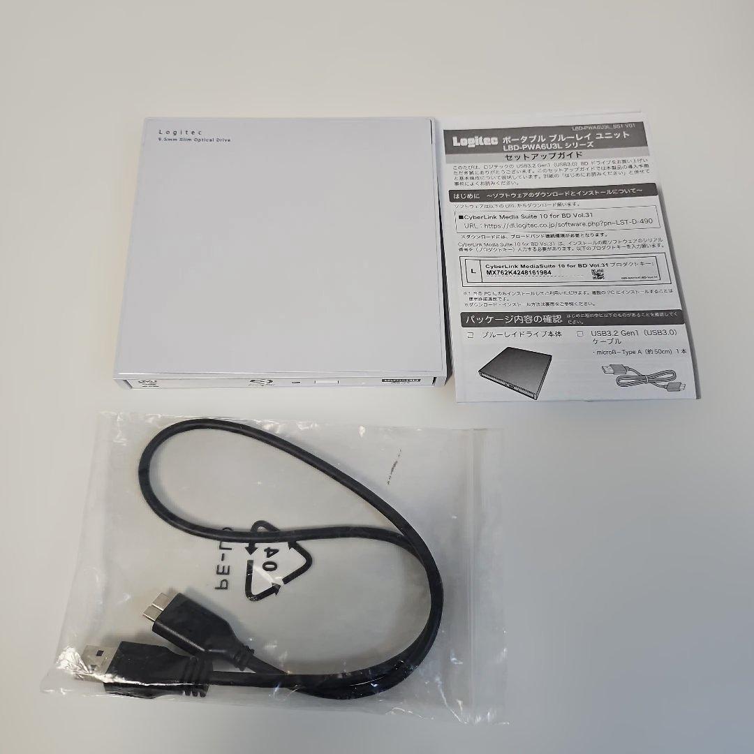 Logitec ポータブルブルーレイディスクドライブ LBD-PMA6U3LWH