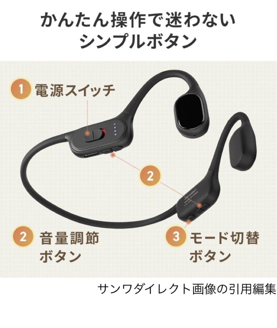 両耳をふさがない簡単操作の難聴者向け骨伝導型集音器