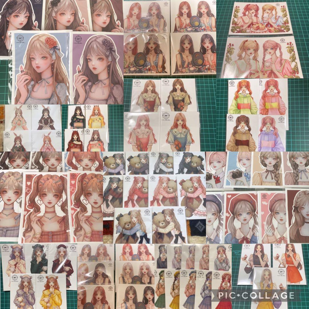 女の子ステッカー ♡ ペアステッカー ♡ 人物ステッカー ♡ おすそ分け