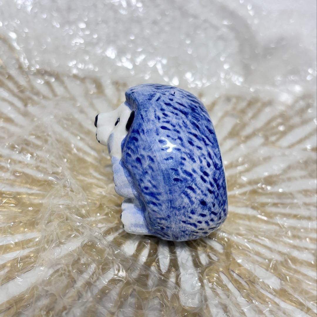【レア】海外北欧にて購入　デルフト焼き　置物　青白いハリネズミ