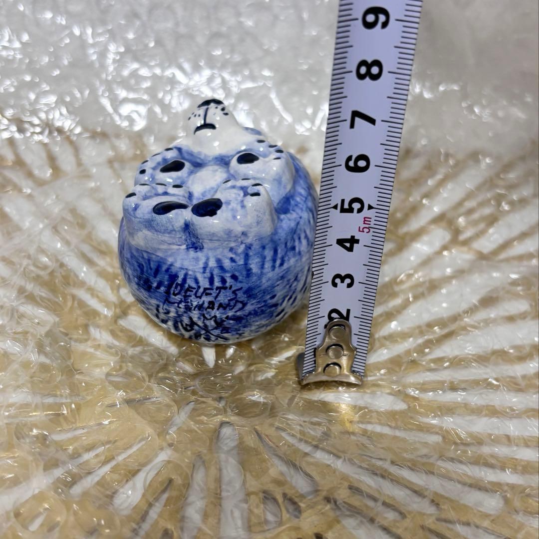 【レア】海外北欧にて購入　デルフト焼き　置物　青白いハリネズミ