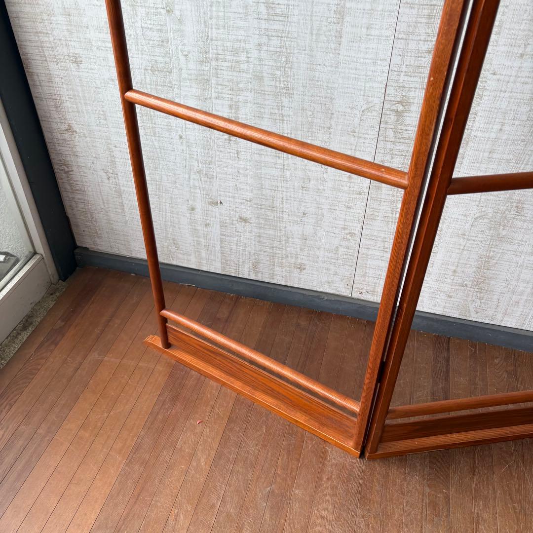 昭和レトロ 木製 衣桁 衣紋掛け 着物掛け 2連 コートハンガー 和家具 和装