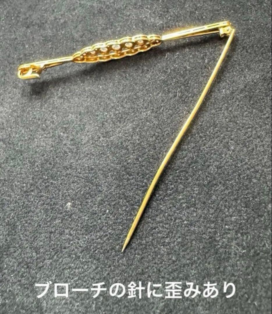フランス　アンティーク　18金　ダイヤ　ブローチ　元箱つき。