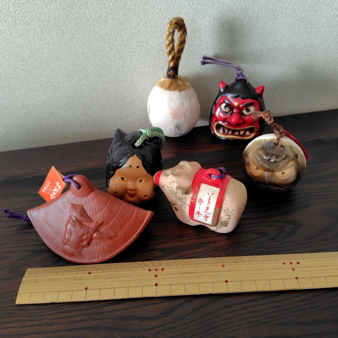 ☆手作り陶器置物 伝統的デザイン 6点セット　観光地お土産品　鈴