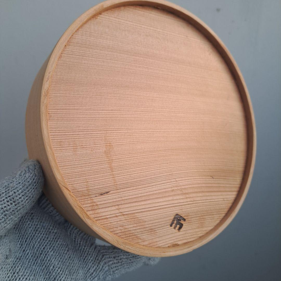【博多曲げ物　蓋つき菓子器】天然木製　柴田徳商店　松竹梅鶴亀　長期保管品