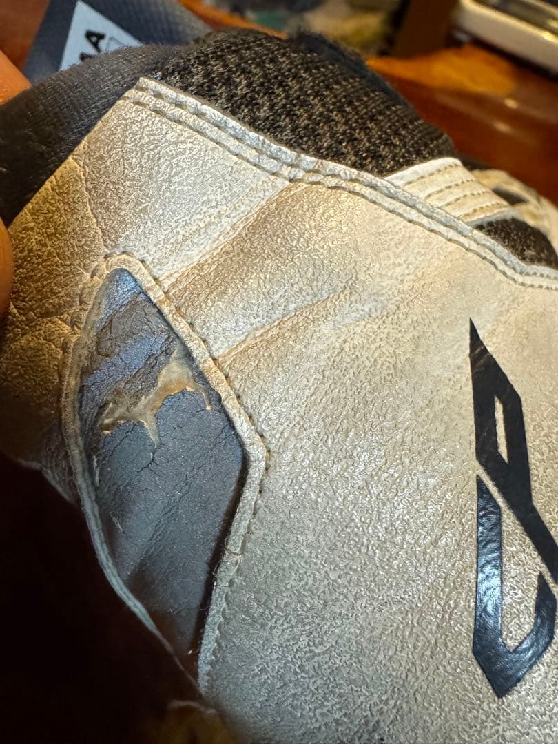 asics安全靴ハイカットベルクロ黒白28cm 使用感多
