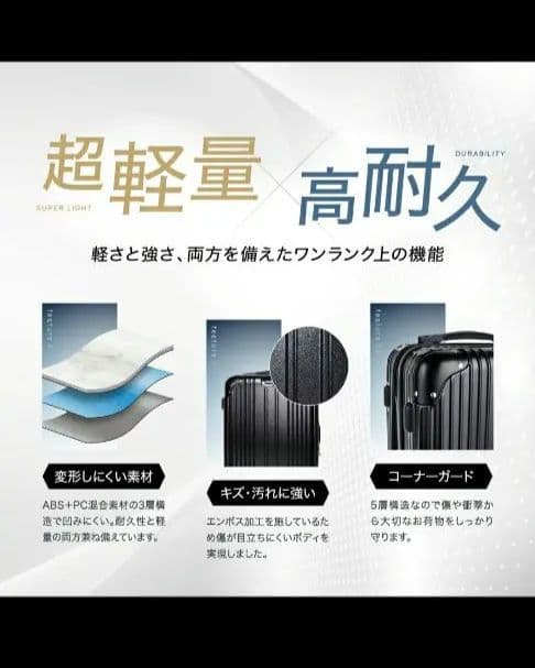 EXCITECH シルバー キャリーケース Lサイズ