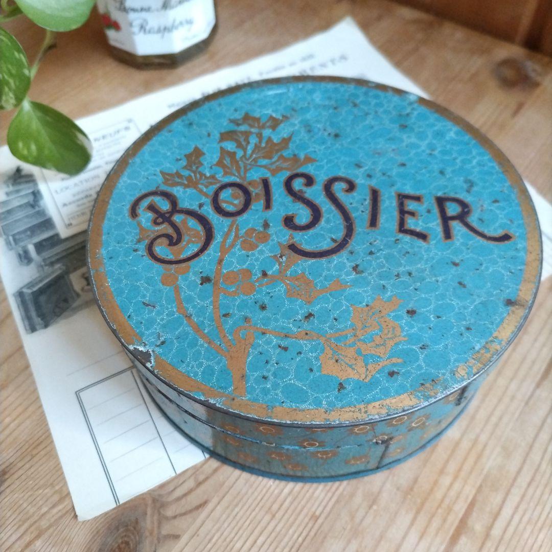 フランスアンティーク　ティン缶　Boissier ブリキ缶