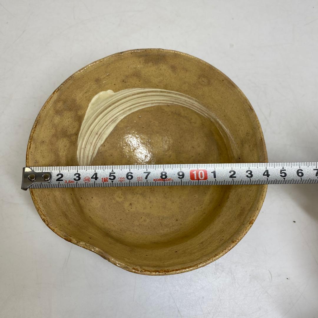 専用　古曽部焼 名工 寒川義崇 刷毛目 茶碗 共箱 口径約14cm