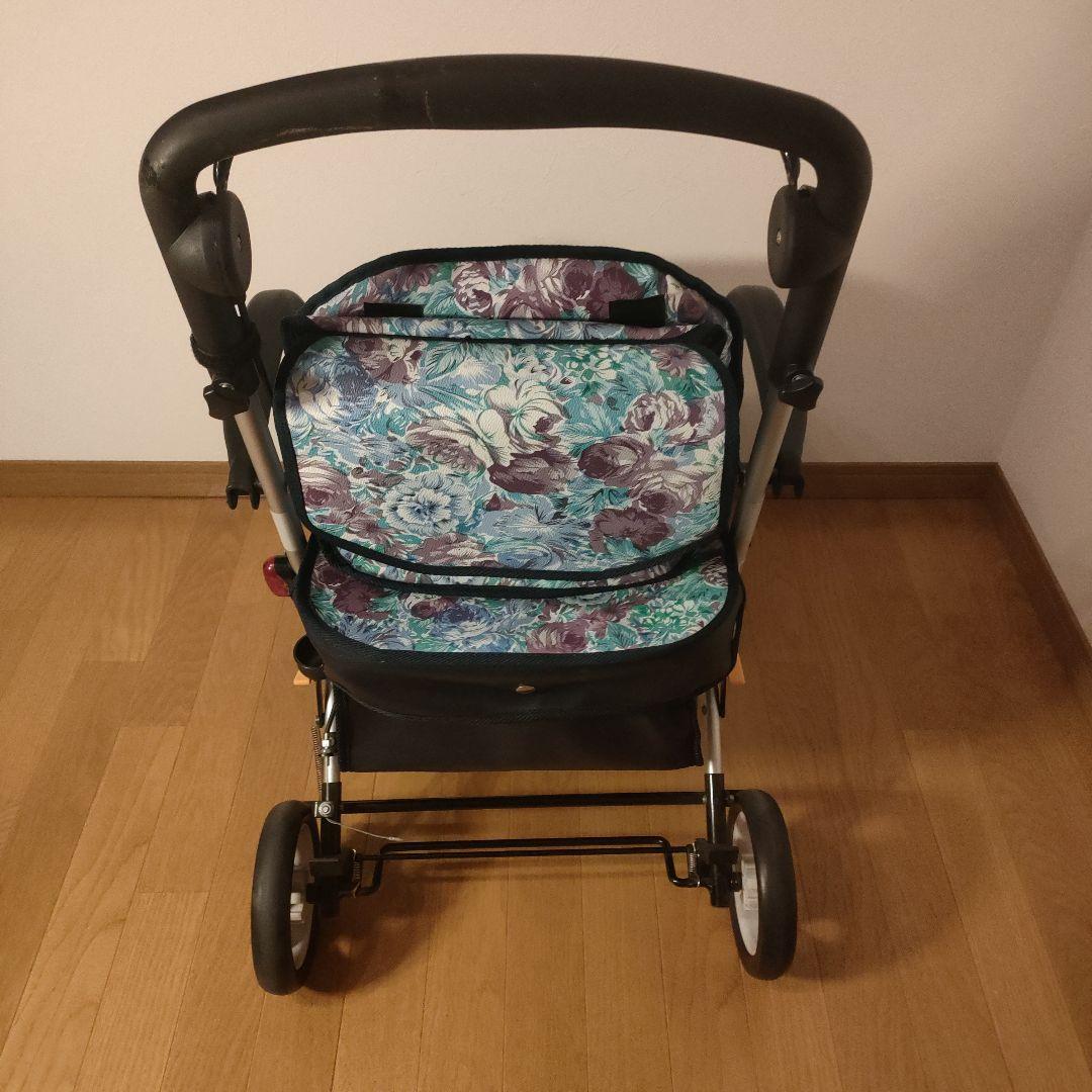 シルバーカー Walking Stecky 花柄 軽量 座れる 4輪 カート