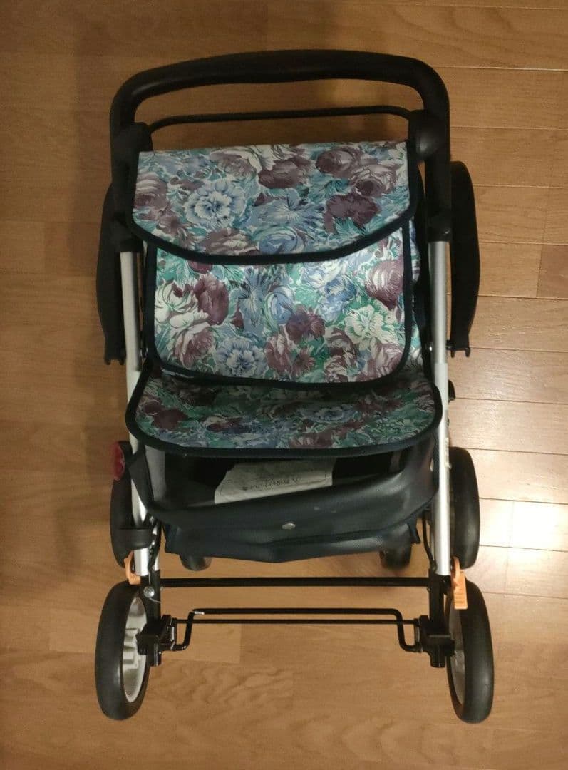 シルバーカー Walking Stecky 花柄 軽量 座れる 4輪 カート
