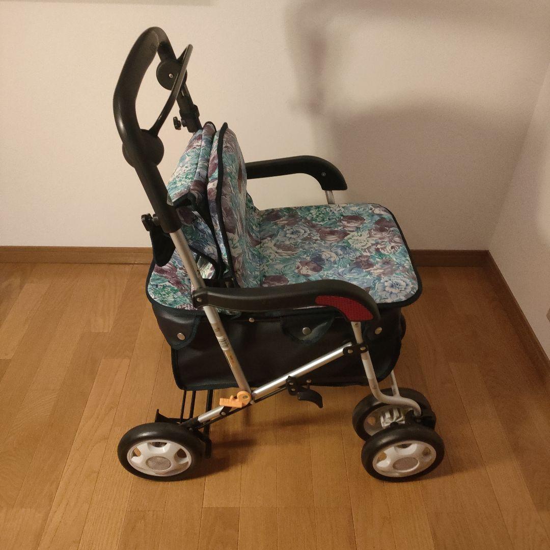 シルバーカー Walking Stecky 花柄 軽量 座れる 4輪 カート