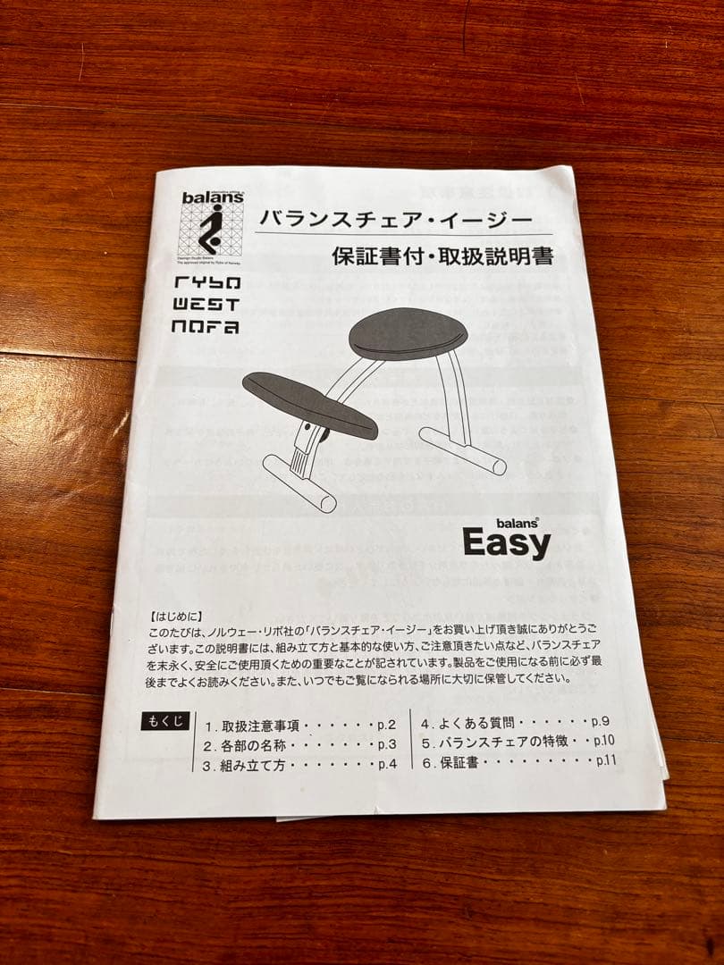 バランスチェア・イージーリボRybo ベージュグレー 専用カバー付き
