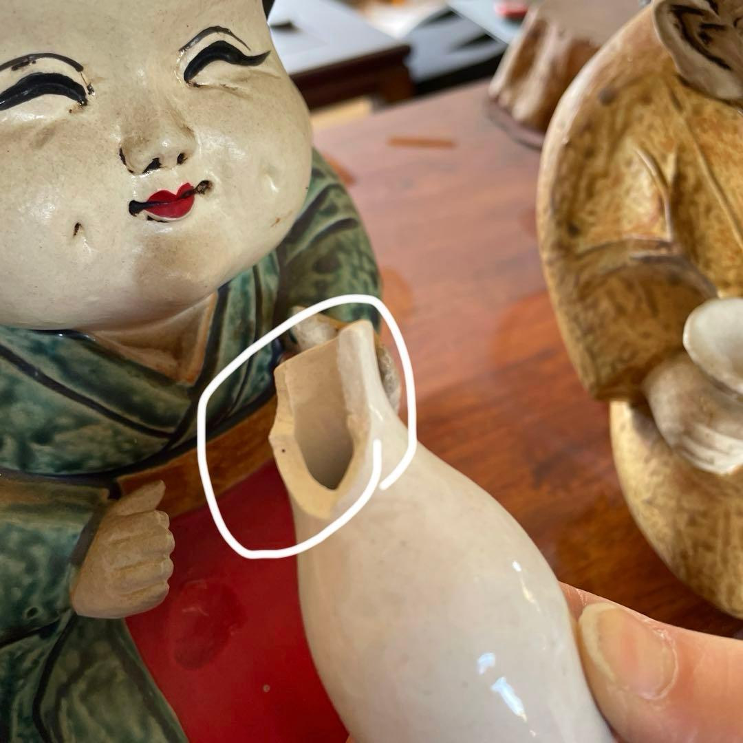 お福さん おかめひょっとこ 【大】 陶器製 お多福 子孫繁栄 安産祈願 御開帳