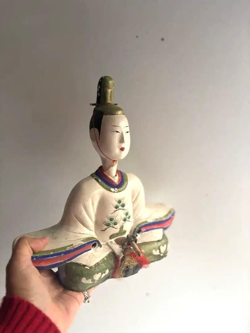 929 骨董 アンティーク 郷土玩具 天神人形 ① 白天神 菅原道真 明治 大正