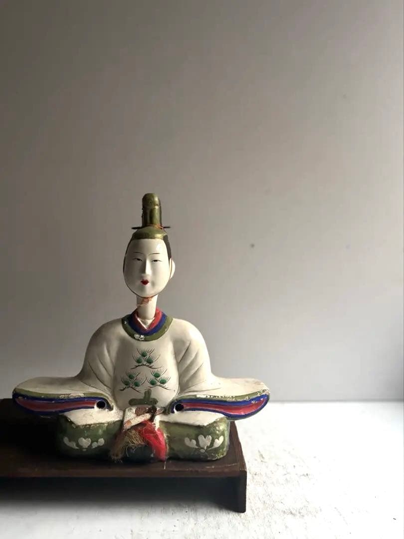929 骨董 アンティーク 郷土玩具 天神人形 ① 白天神 菅原道真 明治 大正