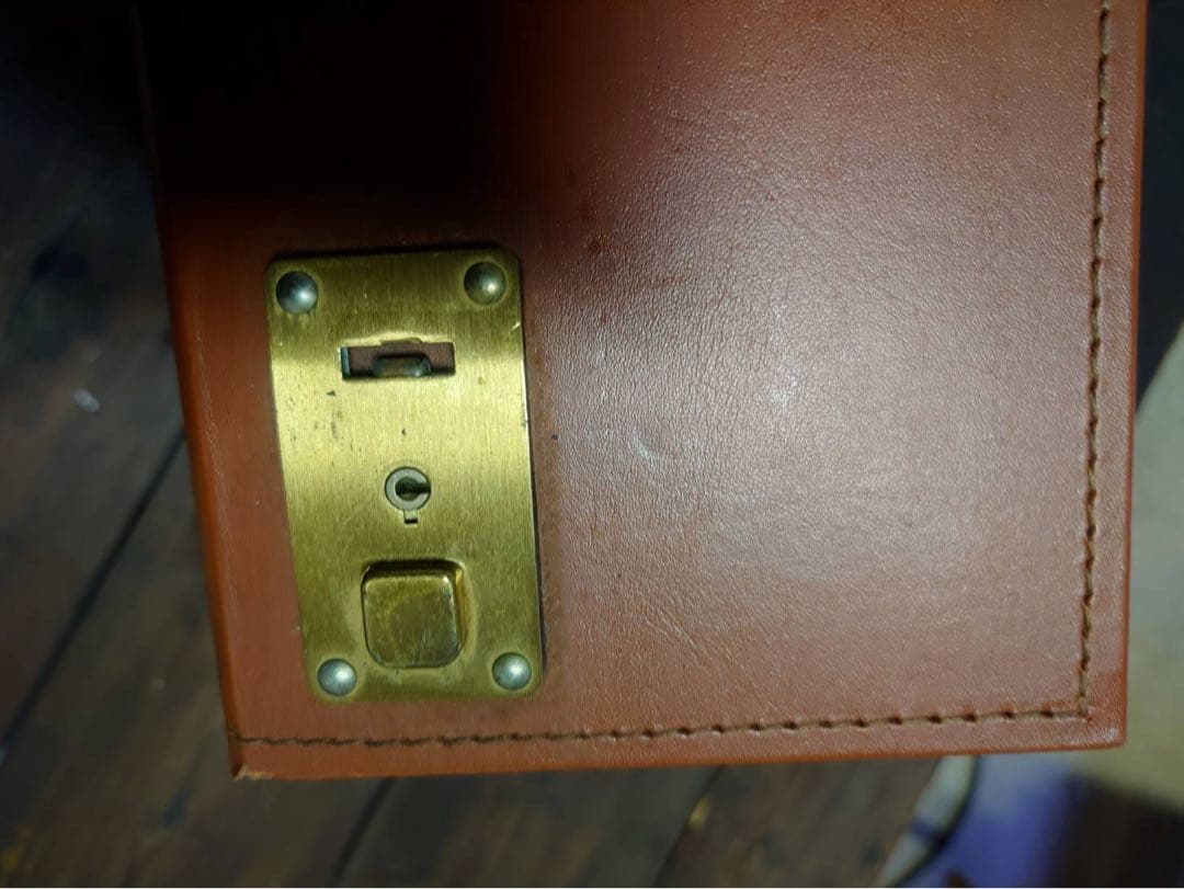 オレンジレザー ブリーフケース　SONY トランク