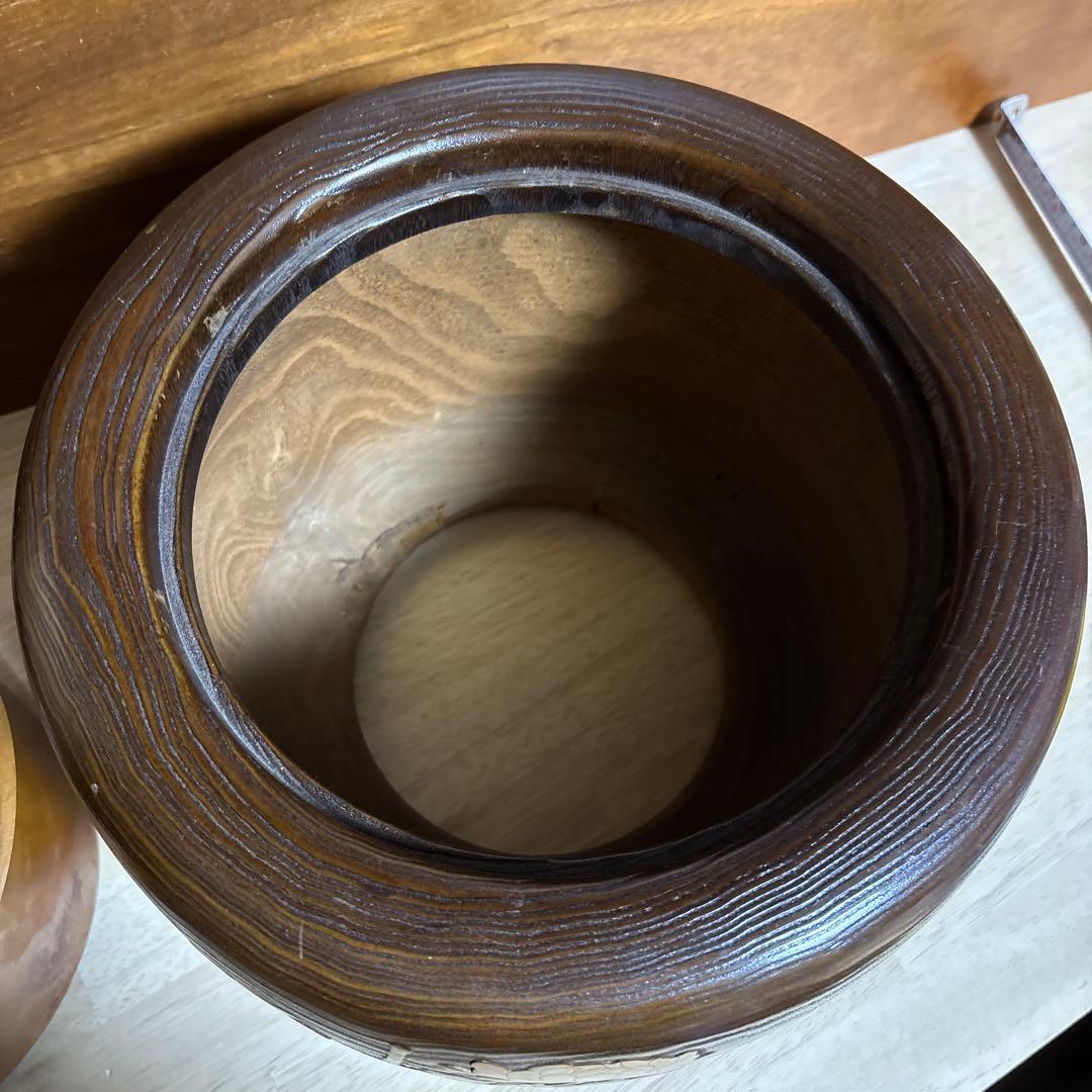 火鉢　古道具　木製　時代　花