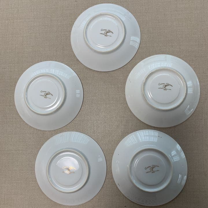 メーカー不明　アンティーク　骨董品　デミタスカップ&ソーサー　5客セット
