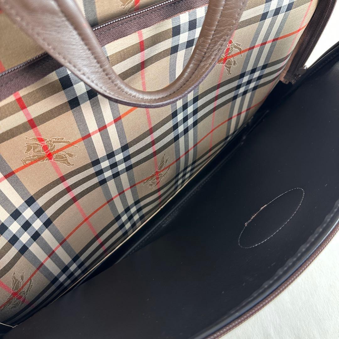 希少 Burberrys ガーメントバッグ ノバチェック 鍵付き