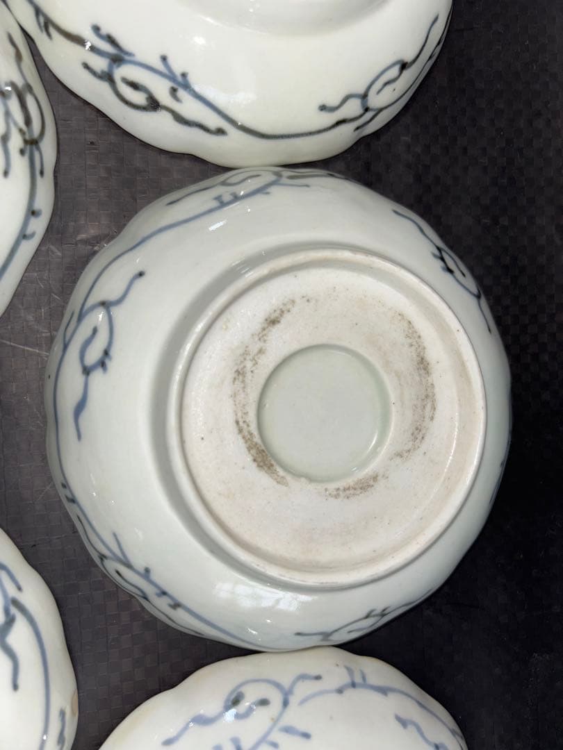 伊万里焼 蛇の目高台なます皿 染錦 金彩