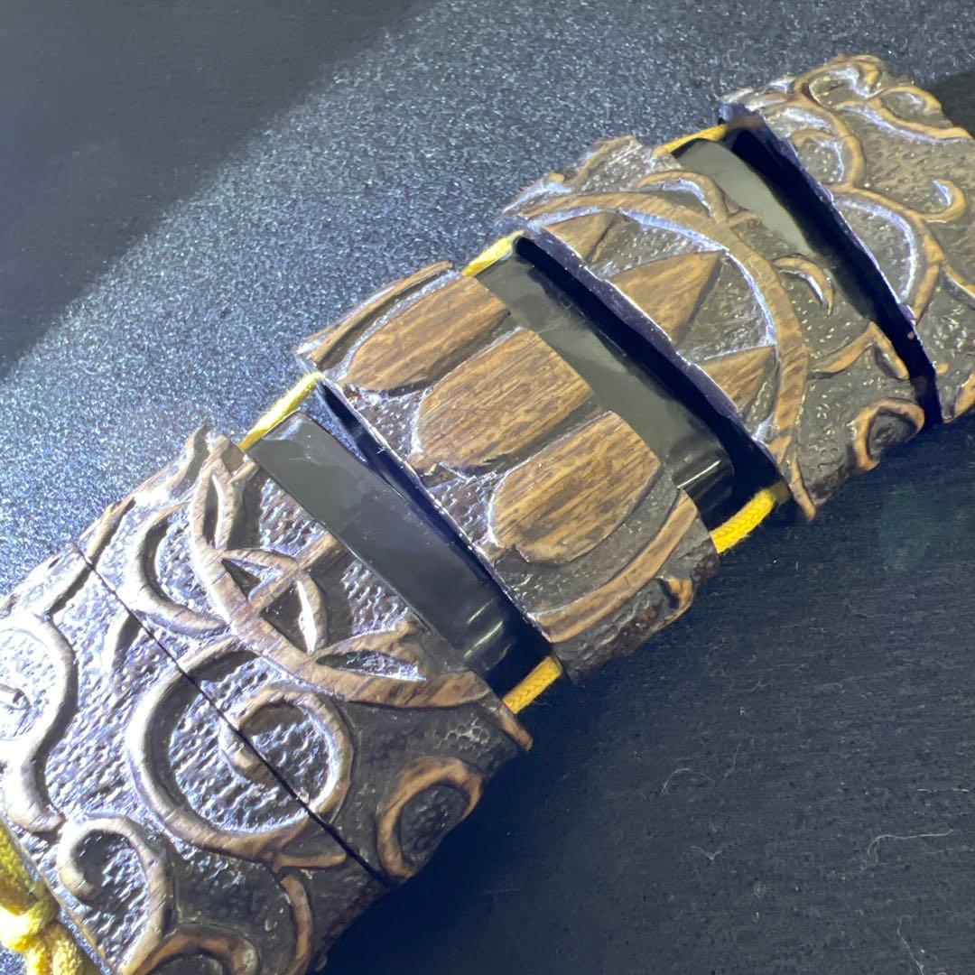 時代木彫唐草五段印籠　蓋無木箱付　113g 東Y8-0216☆2F