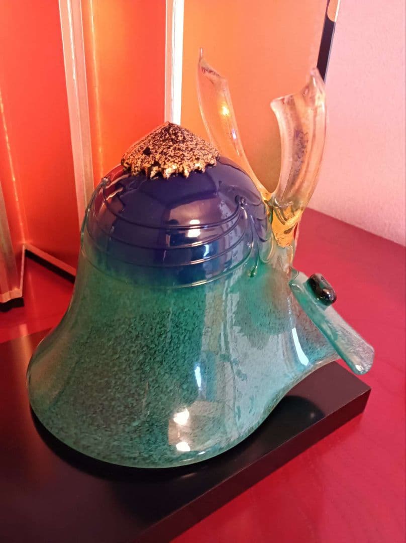 大きなガラスの兜カブト★端午の節句☆いつまでも色褪せない工芸品☆粋工房★アトリエ