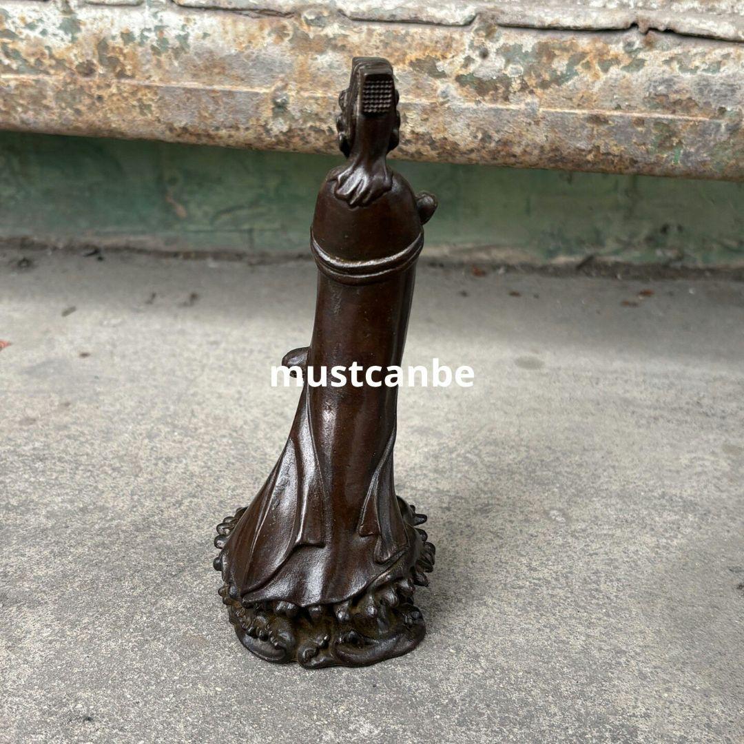 媽祖神像 銅製 仏像 彫刻 置物 開運 風水 居間玄関 装飾 工芸品 置物