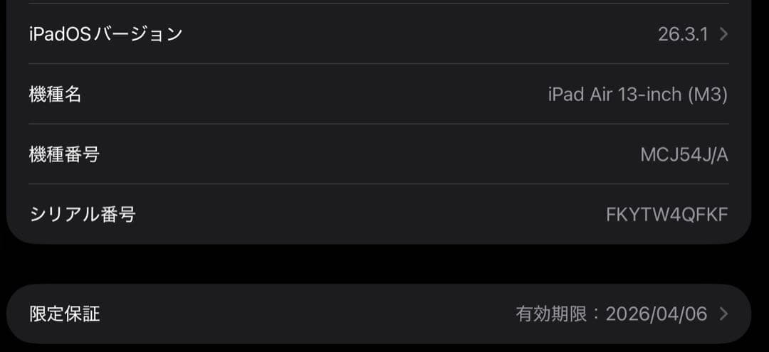 iPad Air 第7世代 M3 256GB セルラー モデル 美品