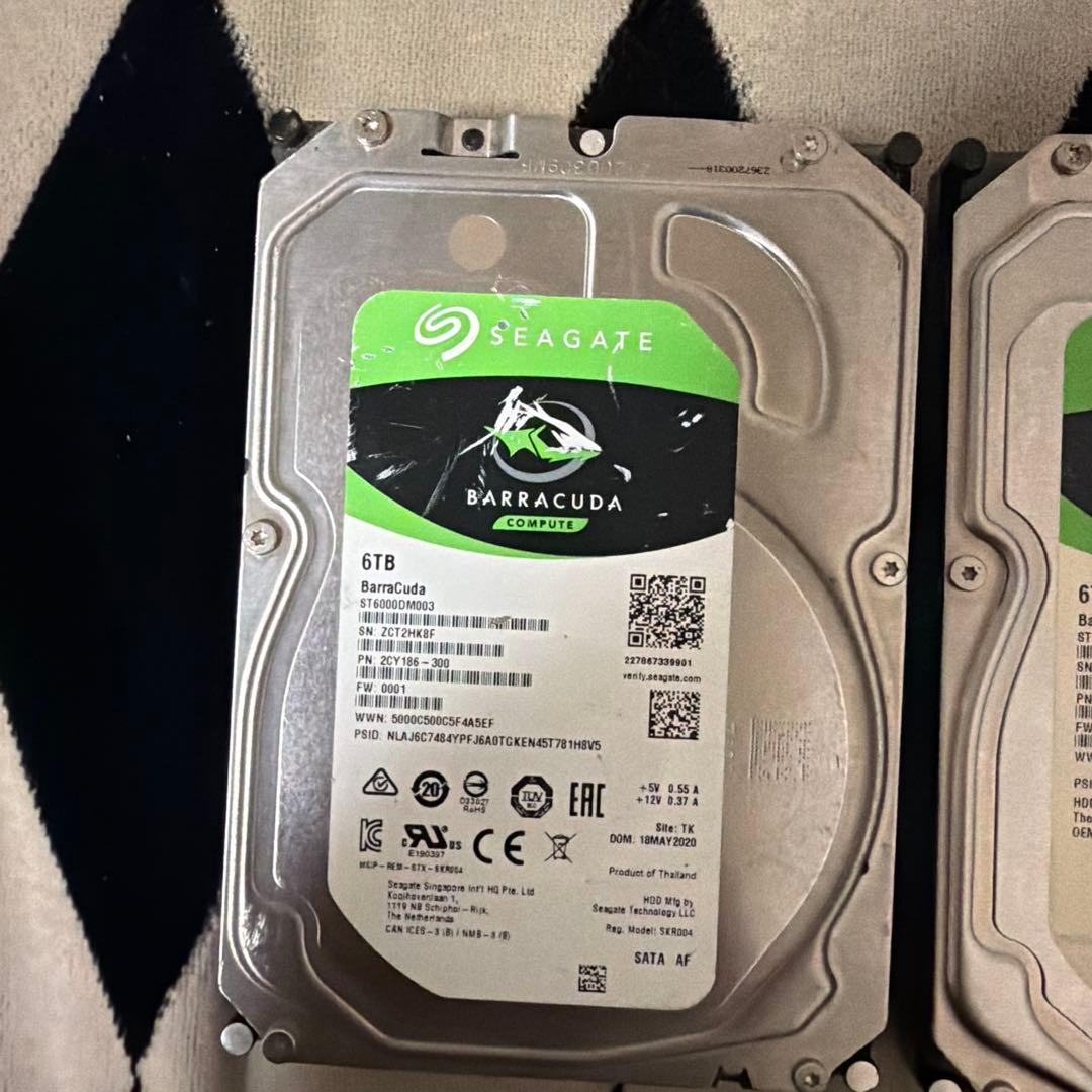 Seagate Barracuda 6TB HDD 2台セット