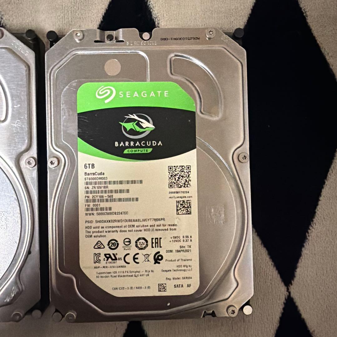 Seagate Barracuda 6TB HDD 2台セット