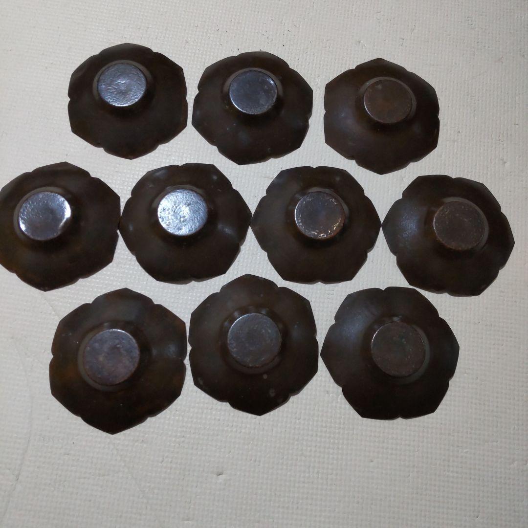 銅　茶托　茶道具　3種　宣徳銅茶托