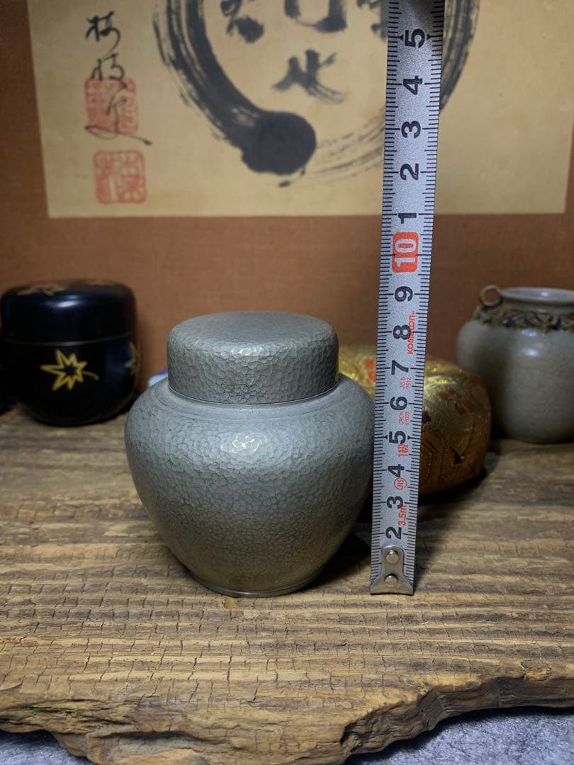 錫　茶入れ　茶道具　煎茶道具 美品