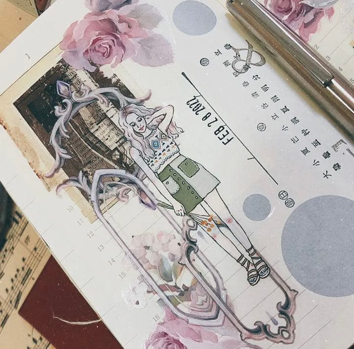 海外マスキングテープ　Loidesign  媃色　レース　新作　PET