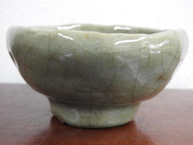 七官青磁茶碗　523ｇ　保存箱　Ｍ887