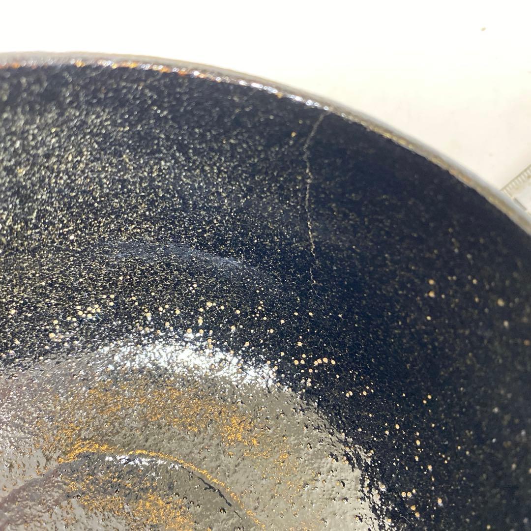 ☆茶3佐々木昭泉長次郎うつし黒茶碗　共箱　口径約11.9cm 東R8-0204①