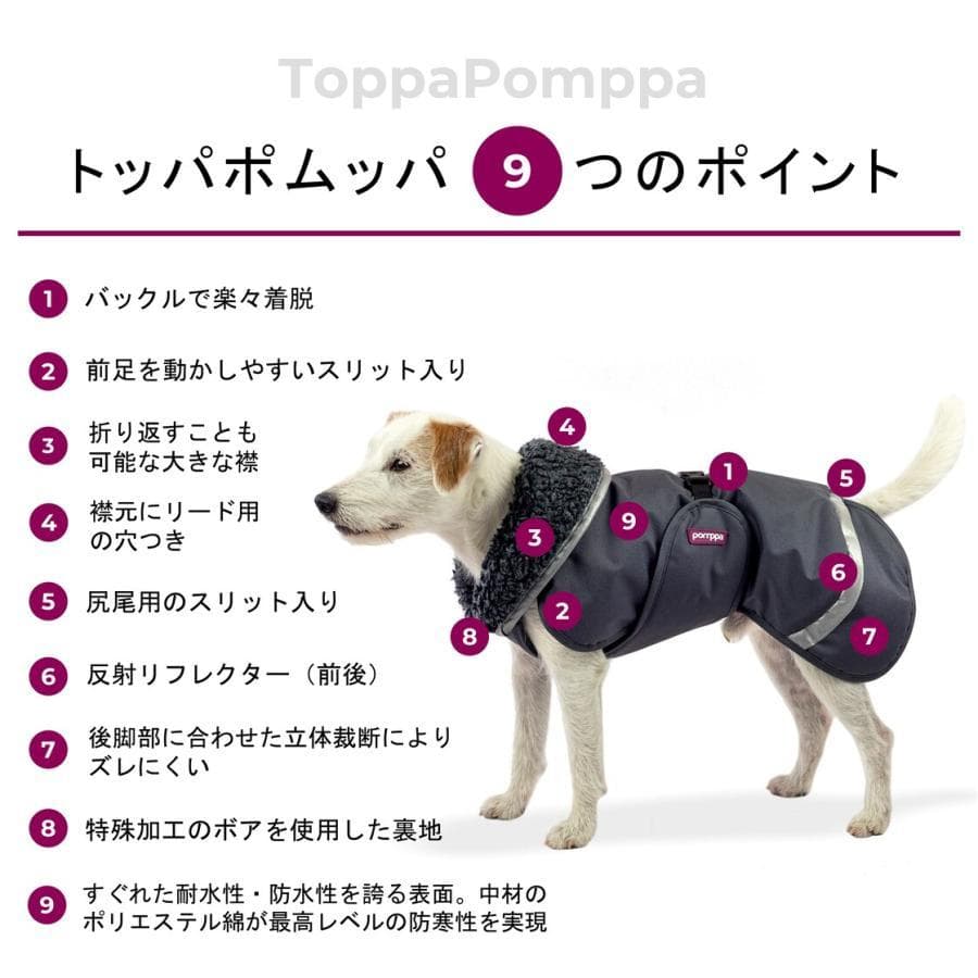 フィンランドデザインのPomppa・ドッグジャケット。