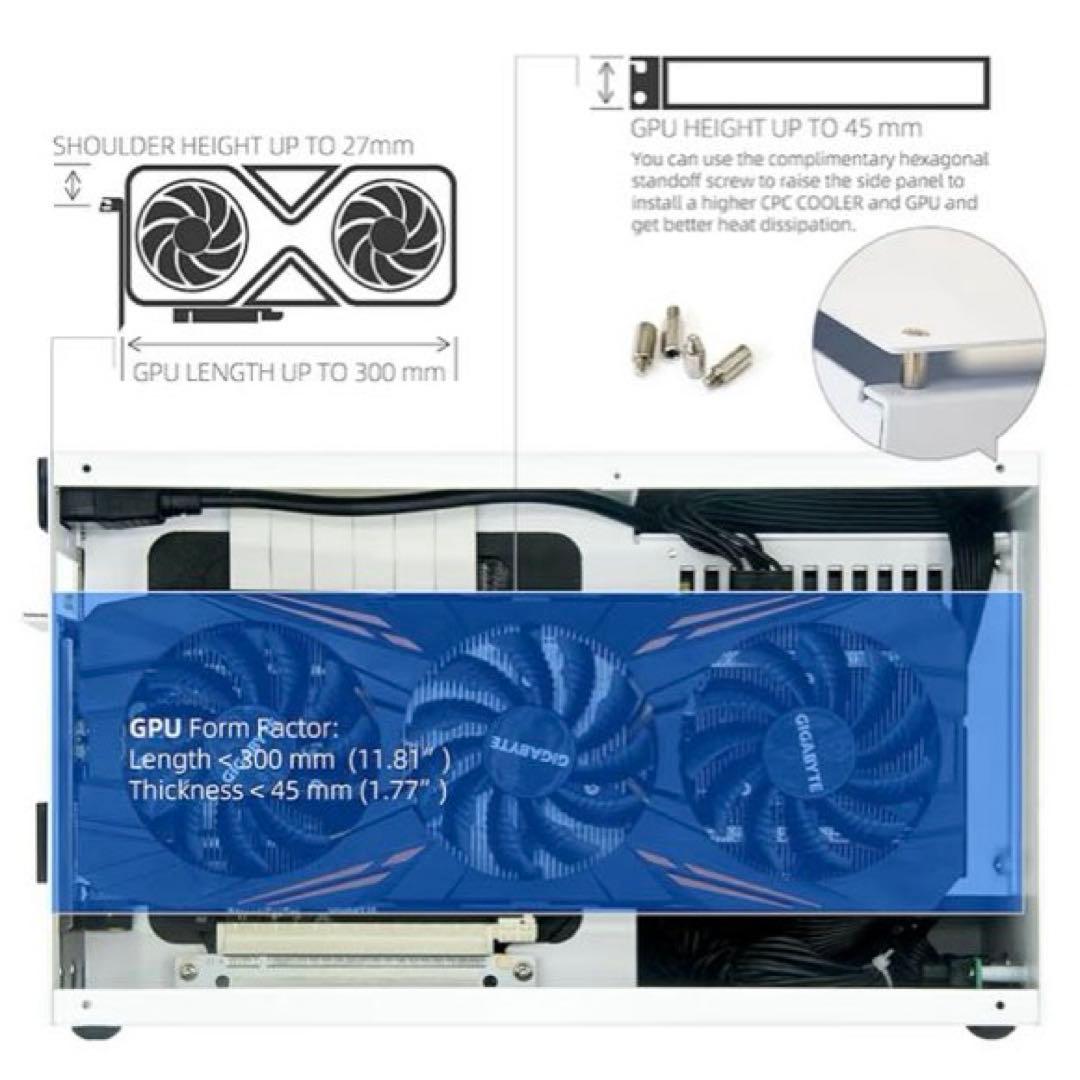 SGPC K49 Mini-ITX ケース 7L 小型　ケース 自作PC