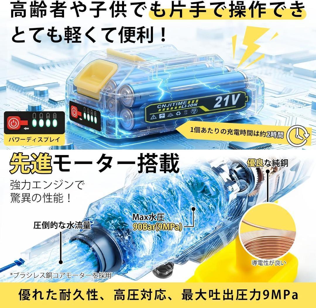 高圧洗浄機 軽量 コードレス ハンディ高圧洗浄機 収納ケース付き