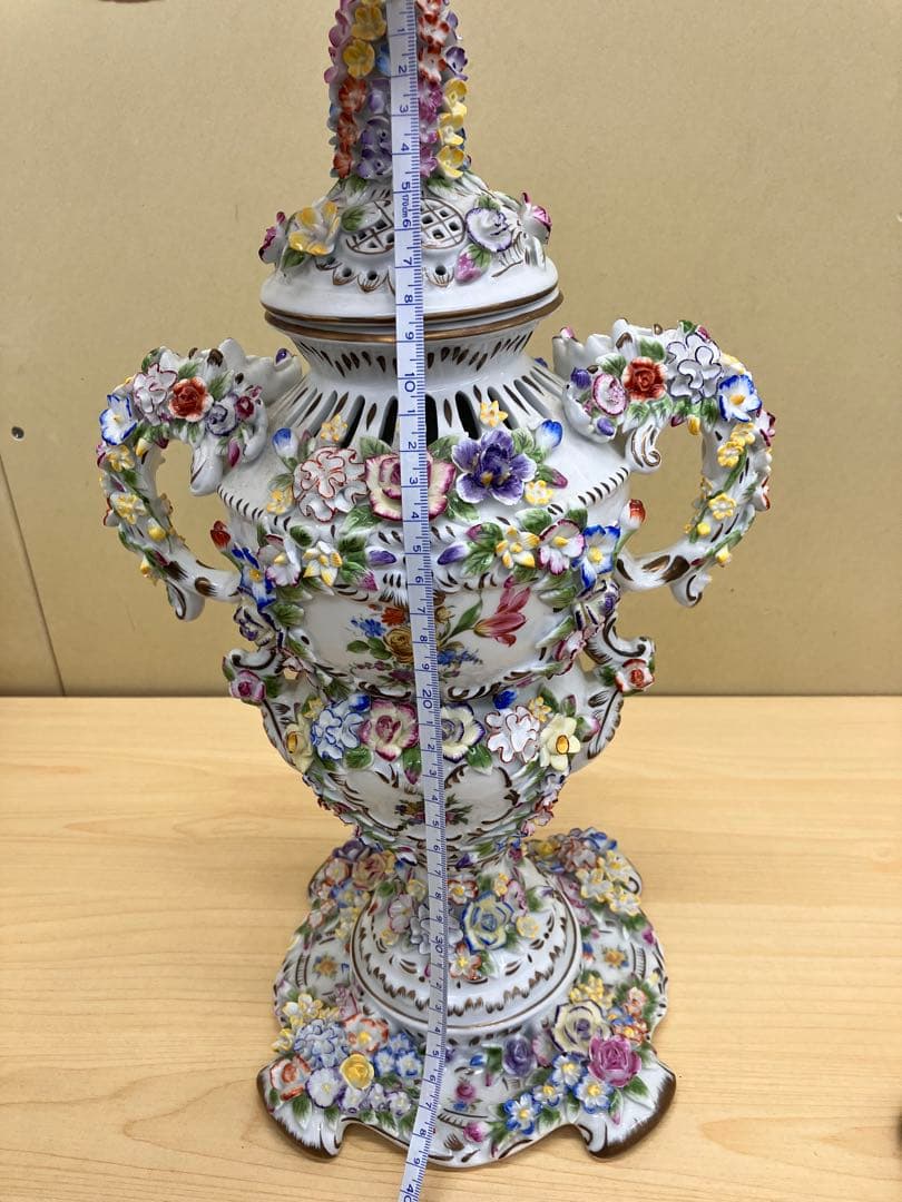 アンティーク　porcelain 陶器　ポプリポット　ボンボニエ