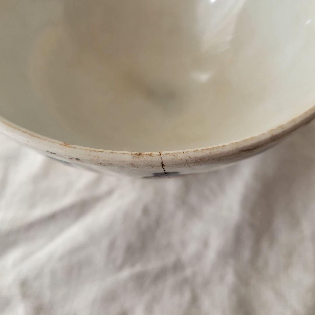 フランス　アンティーク　カフェオレボウル　黒×茶