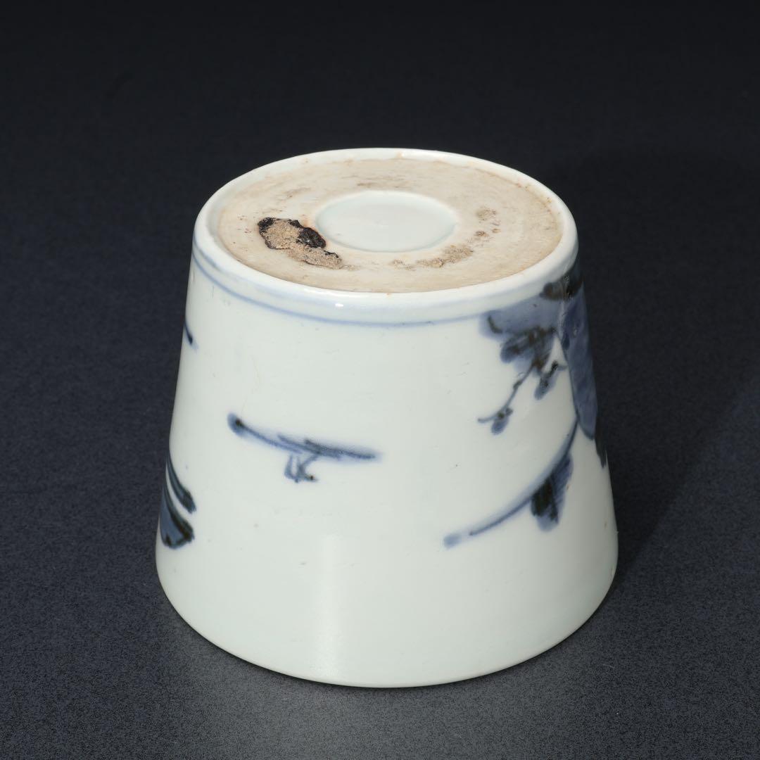 伊万里染付楼閣山水図　蕎麦猪口 骨董　古伊万里　R1722w2