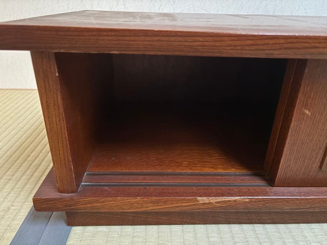 床の間、飾り棚、収納棚、茶箪笥、花瓶台、昭和レトロ、ケヤキ色