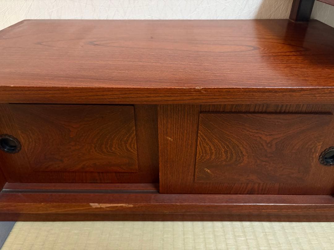 床の間、飾り棚、収納棚、茶箪笥、花瓶台、昭和レトロ、ケヤキ色