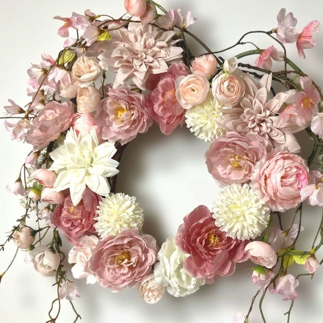 『 流華麗桜』 桜のハート型リース　ラスト❗️
