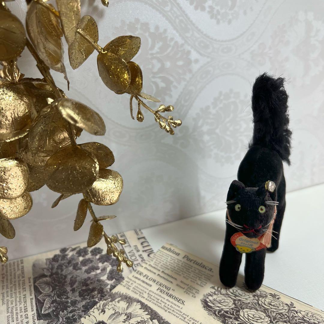 【希少】Steiff シュタイフ　ヴィンテージ　レトロ　トムキャット　ベルベット