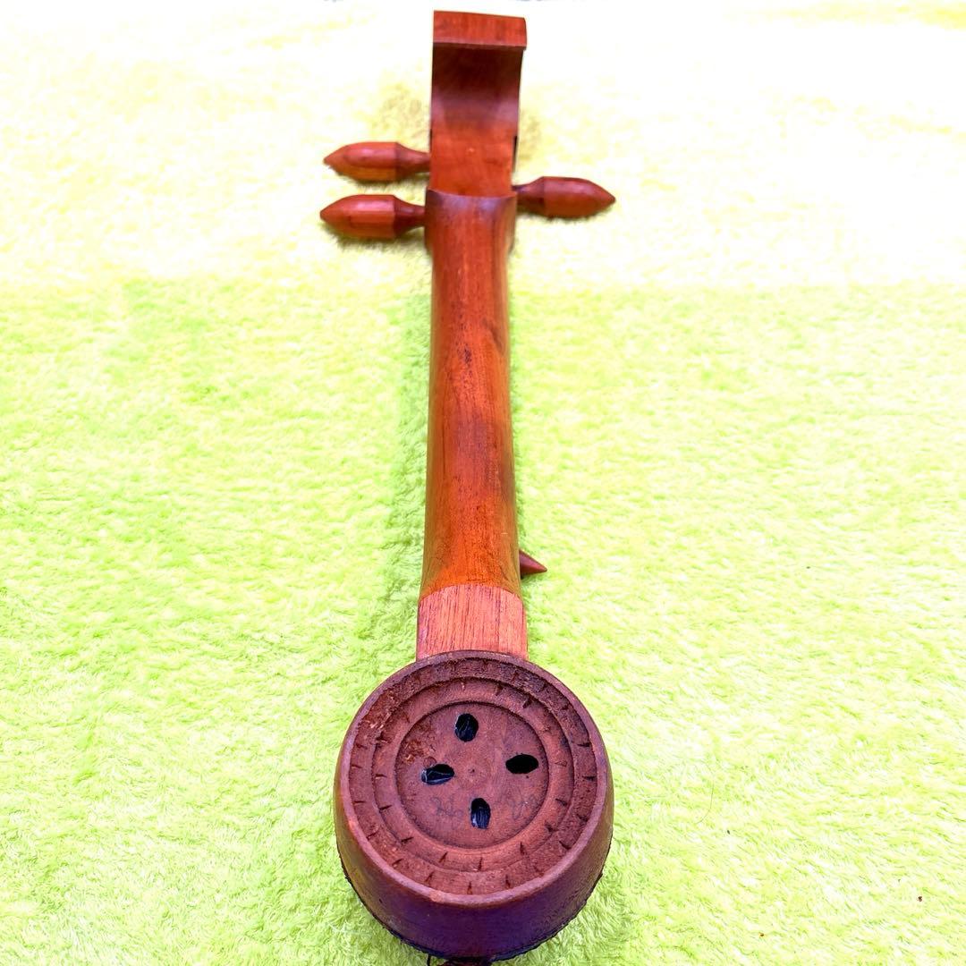 伝統的な木製楽器 蛇皮張り